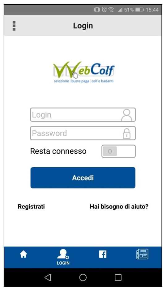 Accesso colf badante app webcolf